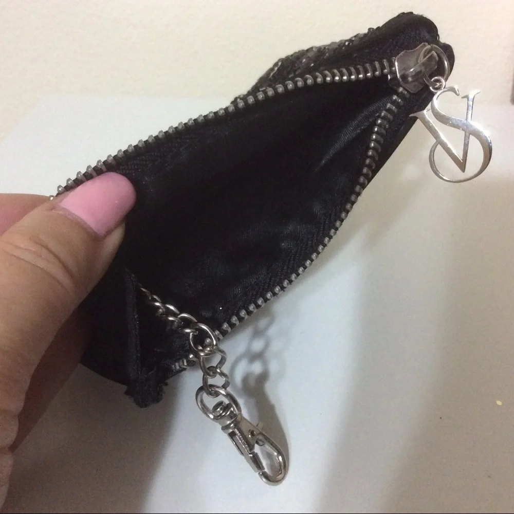 Victoria’s Secret Keychain Sequin Wallet Black